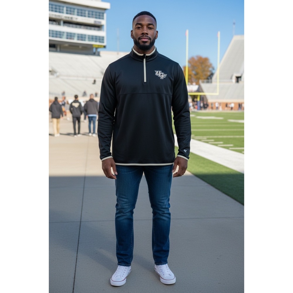 Colosseum UCF Knights Mens Medium Black Quarter Zip Pullover Athletic Shirt